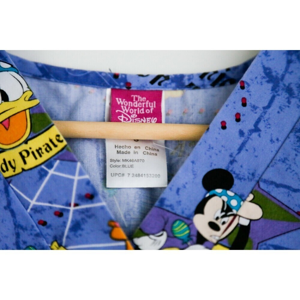 Disney Mickey Mouse Halloween Colourful Cartoon Print Scrub Top S - Picture 12 of 12